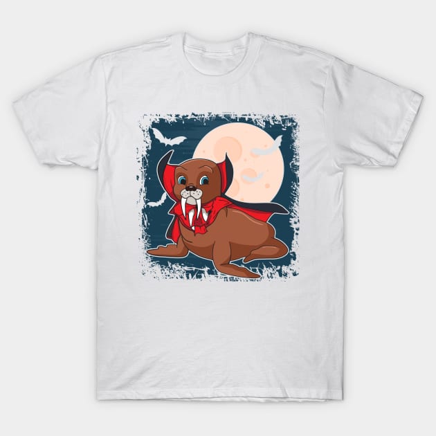 Vampire Seal Halloween Awesome Vampire Fangs T-Shirt by theperfectpresents